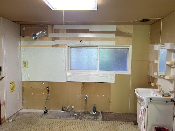 仁木町K様邸キッチンリフォーム施工中1